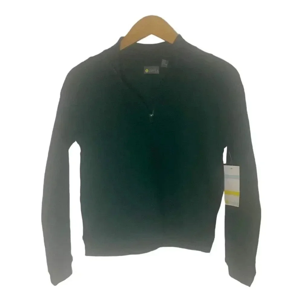 Zella Cara Kid’s Ribbed Quarter Zip Green Size 10/12